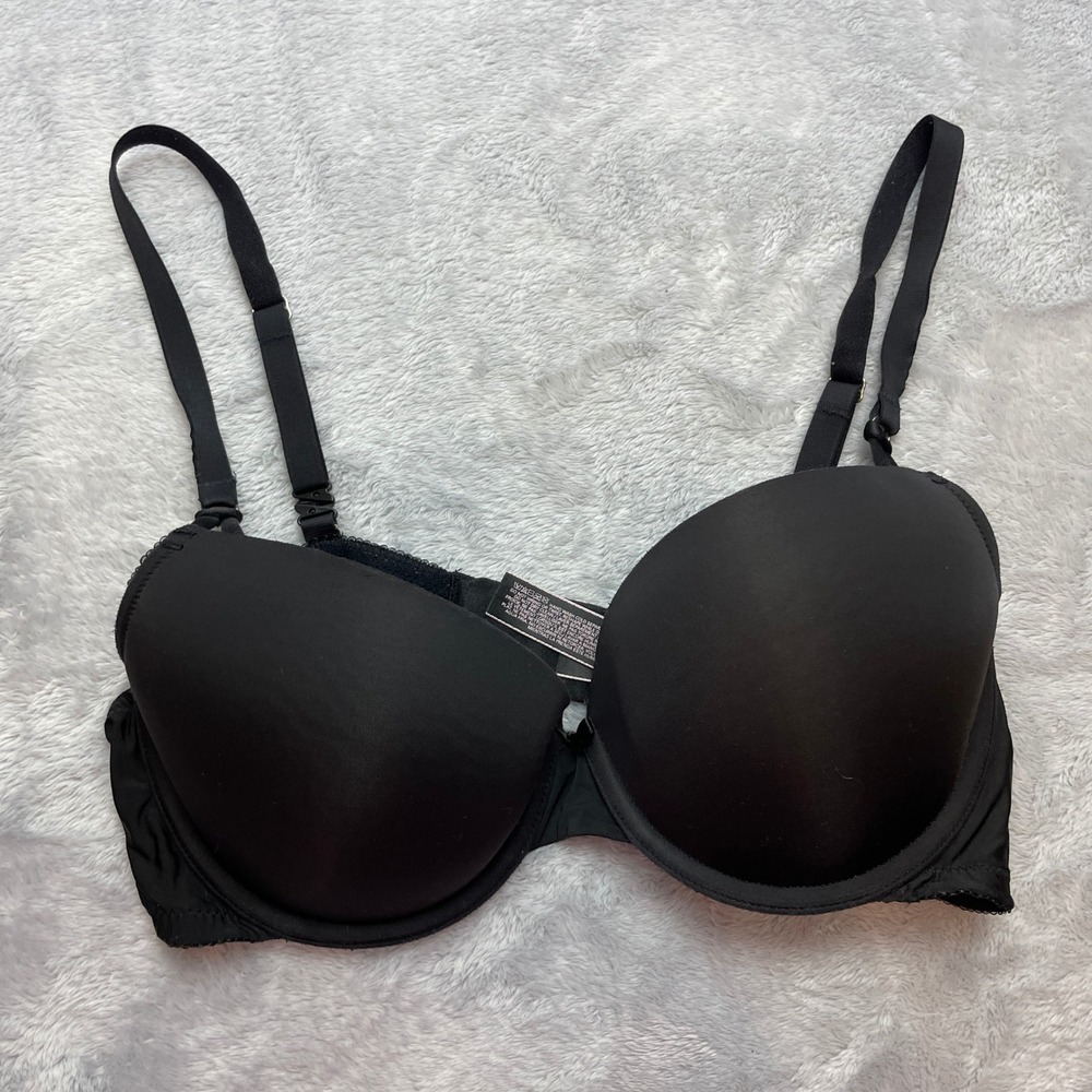 Victorias Secret Dream Angels Uplift Demi Bra Size 36C Black Convertible Straps